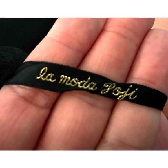 La Moda Goji Italya VTG Pencil Mini Skirt Women's 7A2/ US 2 Black Hemp Linen - Picture 5 of 8